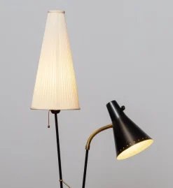 Online Pamono Black and Brass Floor Reading Lamp attributed to Hans Bergström for Attaljé Lyktan, 1950s
