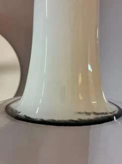 Discount Pamono Black and White Glass Trumpet Lamp from Peill & Putzler