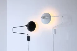 Hot Pamono Black and White Large Metal Paperclip Wall Lamps by J. J. M. Hoogervorst for Anvia, 1970s, Set of 2