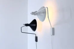 Hot Pamono Black and White Large Metal Paperclip Wall Lamps by J. J. M. Hoogervorst for Anvia, 1970s, Set of 2