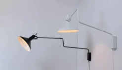 Hot Pamono Black and White Large Metal Paperclip Wall Lamps by J. J. M. Hoogervorst for Anvia, 1970s, Set of 2