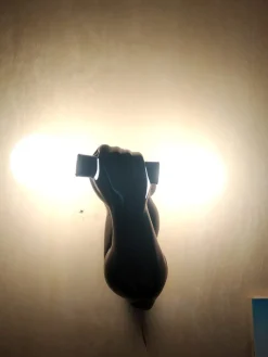 Clearance Pamono Black Arm Wall Lights with Dumbbells, Set of 2