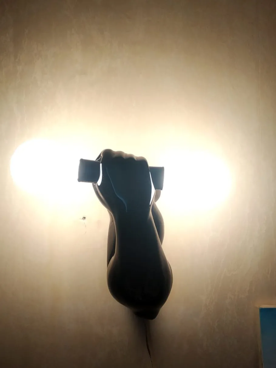 Clearance Pamono Black Arm Wall Lights with Dumbbells, Set of 2