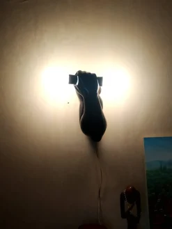 Clearance Pamono Black Arm Wall Lights with Dumbbells, Set of 2