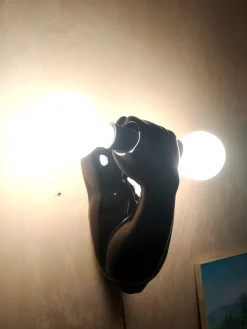 Clearance Pamono Black Arm Wall Lights with Dumbbells, Set of 2