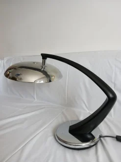 Sale Pamono Black Chrome Model Boomerang Table Lamp from Fase, 1960s