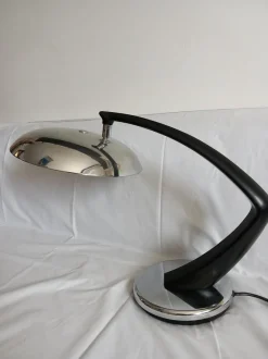 Sale Pamono Black Chrome Model Boomerang Table Lamp from Fase, 1960s