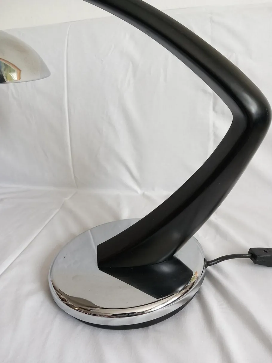 Sale Pamono Black Chrome Model Boomerang Table Lamp from Fase, 1960s