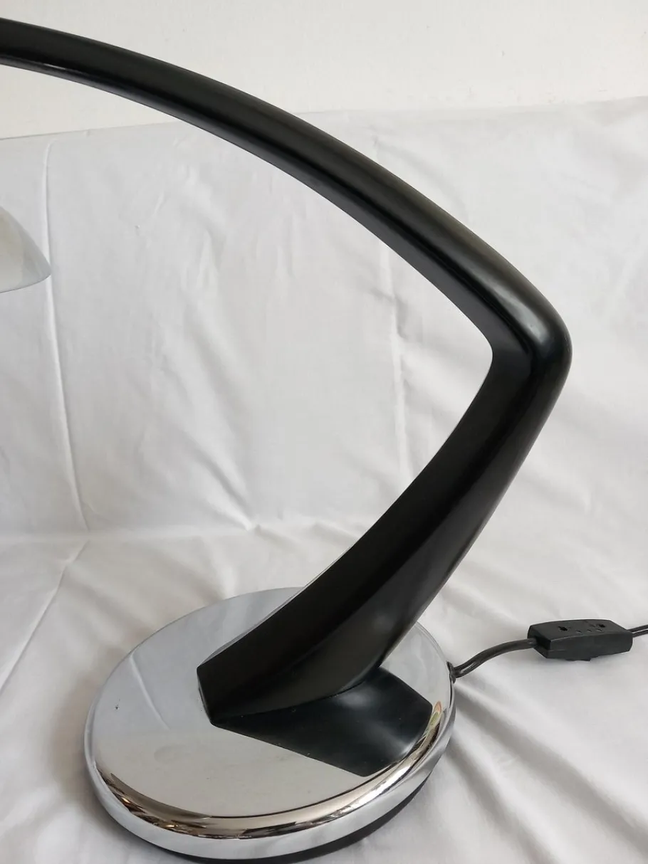 Sale Pamono Black Chrome Model Boomerang Table Lamp from Fase, 1960s