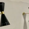 Best Pamono Black Diablo Sconce in Brass, 1950s