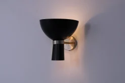 Discount Pamono Black Diabolo Wall Sconce from Stilnovo, 1950s