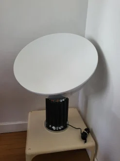 Sale Pamono Black Flos Taccia Lamp in Glass and Aluminum by Achille and Pier Castiglioni for Flos, Italy, 1960s