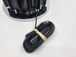 Sale Pamono Black Flos Taccia Lamp in Glass and Aluminum by Achille and Pier Castiglioni for Flos, Italy, 1960s