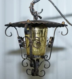 Online Pamono Black Forest Hand-Carved Wood Watchman Lamp, 1920s