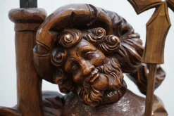 Online Pamono Black Forest Hand-Carved Wood Watchman Lamp, 1920s