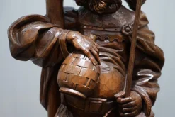 Online Pamono Black Forest Hand-Carved Wood Watchman Lamp, 1920s