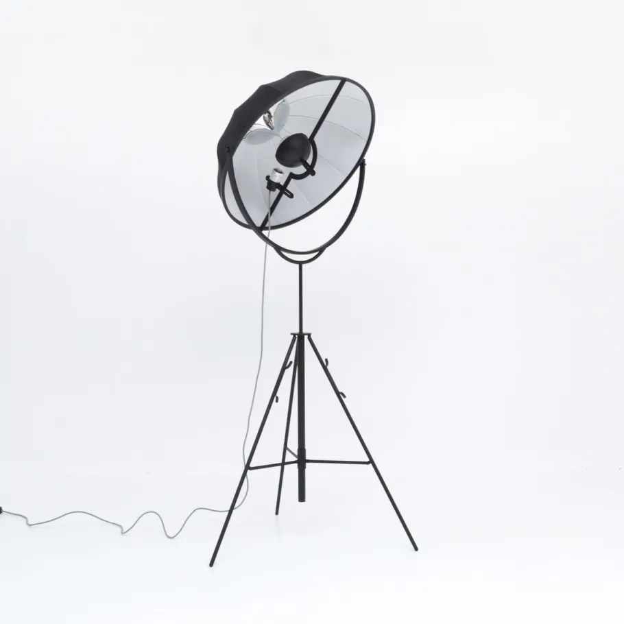 Clearance Pamono Black Fortuny Floor Lamp by Mariano Fortuny for Pallucco