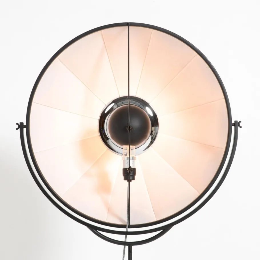 Clearance Pamono Black Fortuny Floor Lamp by Mariano Fortuny for Pallucco
