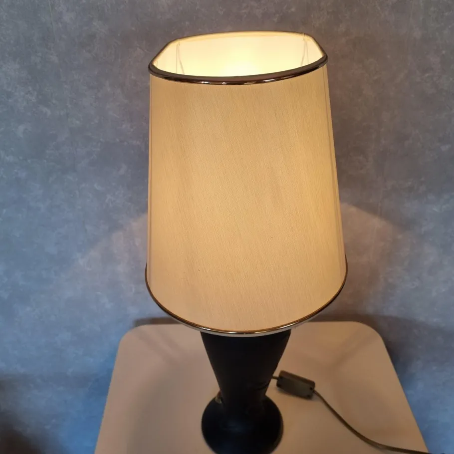 Discount Pamono Black Glass Desk Lamp, 1980s