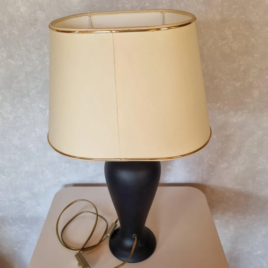 Discount Pamono Black Glass Desk Lamp, 1980s