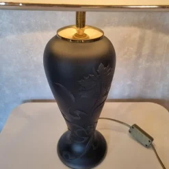 Discount Pamono Black Glass Desk Lamp, 1980s