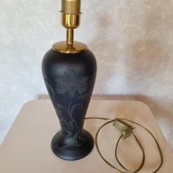 Discount Pamono Black Glass Desk Lamp, 1980s