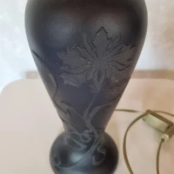 Discount Pamono Black Glass Desk Lamp, 1980s