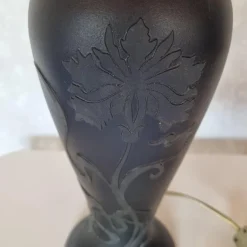 Discount Pamono Black Glass Desk Lamp, 1980s