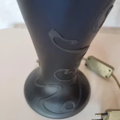 Discount Pamono Black Glass Desk Lamp, 1980s