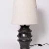 New Pamono Black Glazed Ceramic Lamp