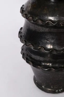 New Pamono Black Glazed Ceramic Lamp