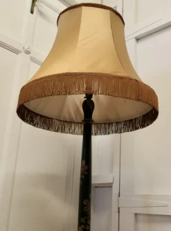 Clearance Pamono Black Lacquer and Gold Standard Lamp, 1920s