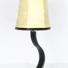 New Pamono Black Leather Lamp by James Adnet, 1950s