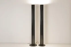 Clearance Pamono Black Megaron Floor Lamps by Gianfranco Frattini for Artemide, Italy, 1979, Set of 2