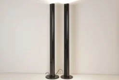 Clearance Pamono Black Megaron Floor Lamps by Gianfranco Frattini for Artemide, Italy, 1979, Set of 2