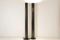 Clearance Pamono Black Megaron Floor Lamps by Gianfranco Frattini for Artemide, Italy, 1979, Set of 2