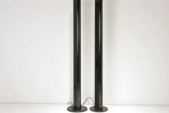 Clearance Pamono Black Megaron Floor Lamps by Gianfranco Frattini for Artemide, Italy, 1979, Set of 2