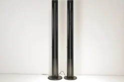 Clearance Pamono Black Megaron Floor Lamps by Gianfranco Frattini for Artemide, Italy, 1979, Set of 2