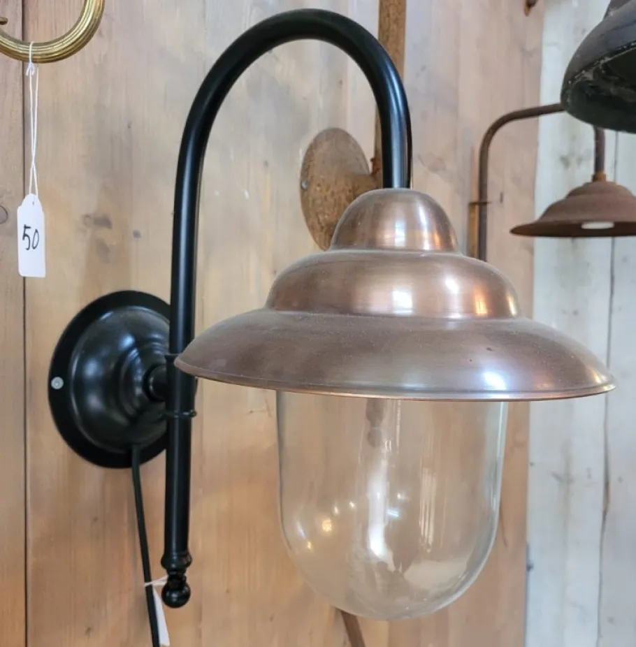 Online Pamono Black Middle Copper Barn Light