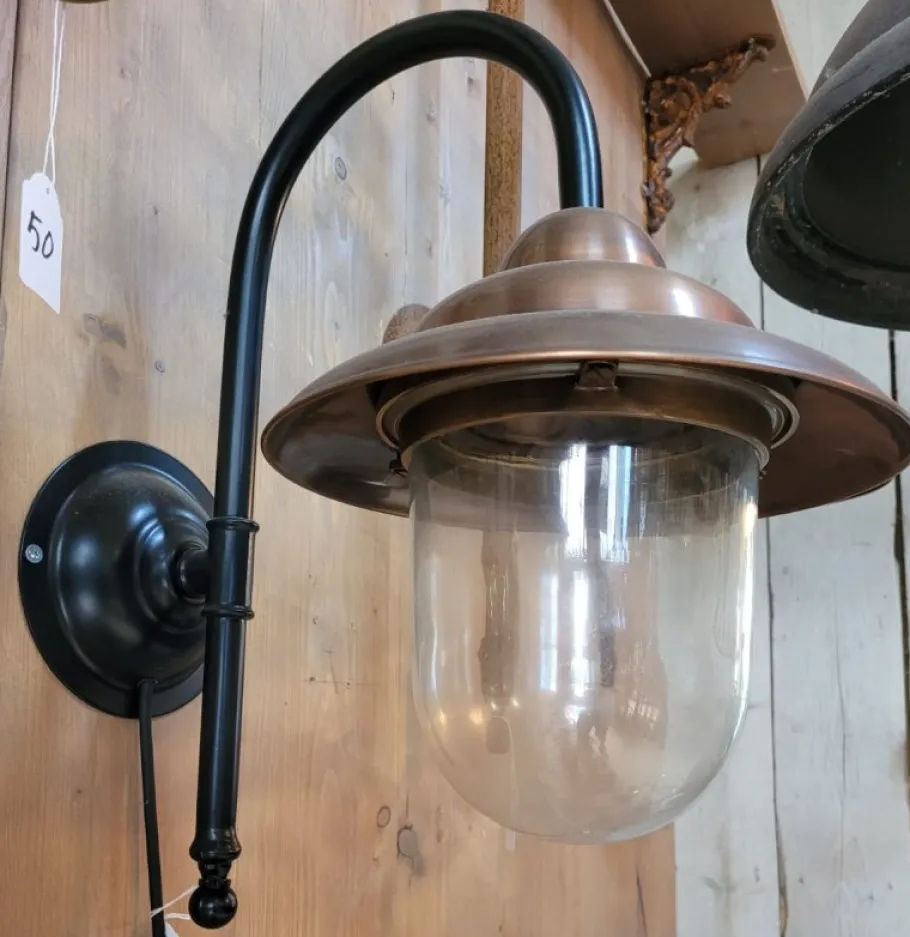 Online Pamono Black Middle Copper Barn Light