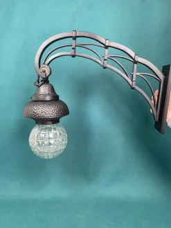 Hot Pamono Black Secession Wall Lamp, 1890s