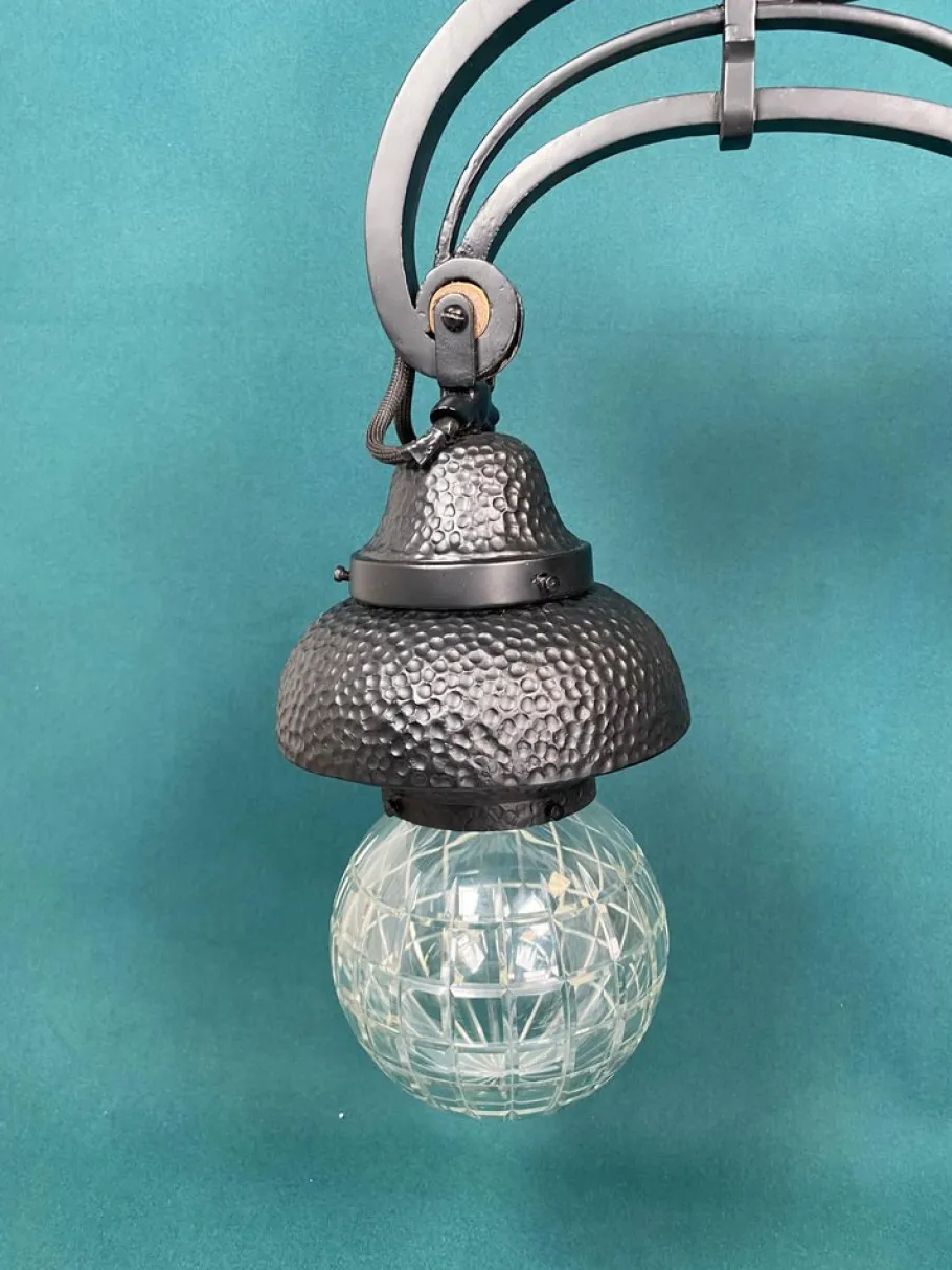 Hot Pamono Black Secession Wall Lamp, 1890s