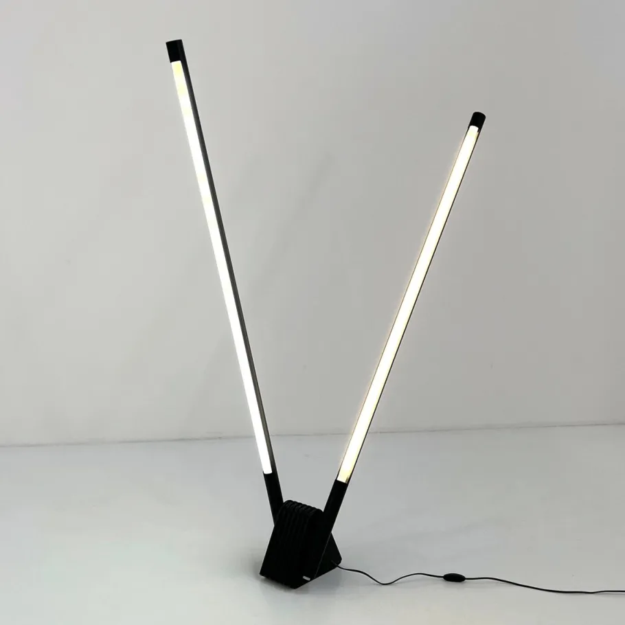 Online Pamono Black Sistema Flu Floor Lamp by Rodolfo Bonetto for Luci Italia, 1980s