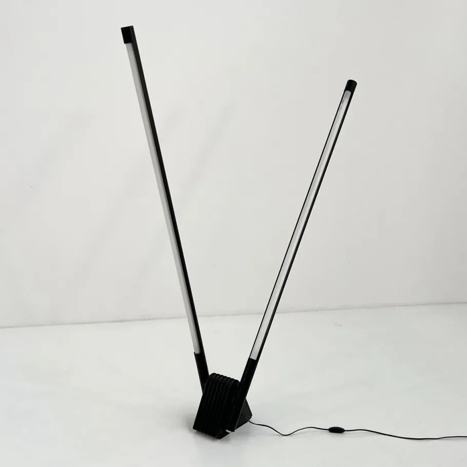 Online Pamono Black Sistema Flu Floor Lamp by Rodolfo Bonetto for Luci Italia, 1980s