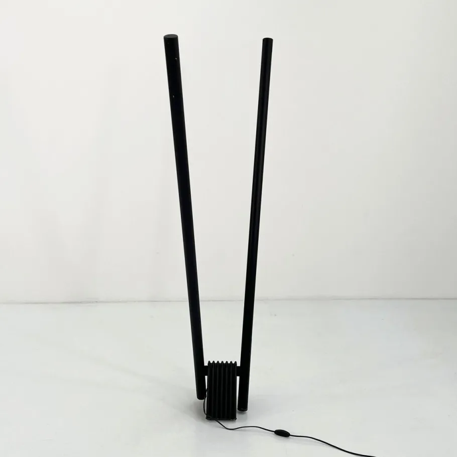 Online Pamono Black Sistema Flu Floor Lamp by Rodolfo Bonetto for Luci Italia, 1980s