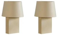 Sale Pamono Bloc Parchment Lamps with Parchment Paper Shades by Atelier Cabanel, Set of 2