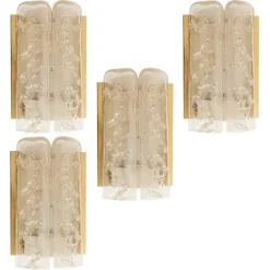 Discount Pamono Blown Glass and Brass Wall Sconce attributed to Doria, 1960s
