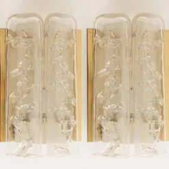 Discount Pamono Blown Glass and Brass Wall Sconce attributed to Doria, 1960s