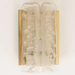 Discount Pamono Blown Glass and Brass Wall Sconce attributed to Doria, 1960s