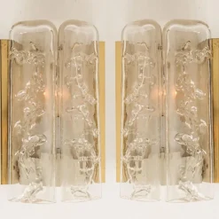 Discount Pamono Blown Glass and Brass Wall Sconce attributed to Doria, 1960s